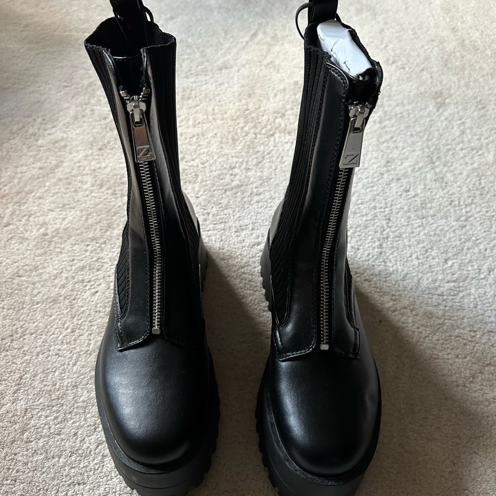 Zara Platform Zip Combat Boots